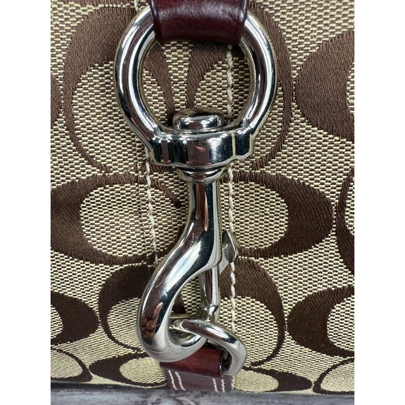 Vintage COACH Signature Jackie 3563 Hobo Shoulder Bag Canvas Leather Burgundy - Picture 5 of 17